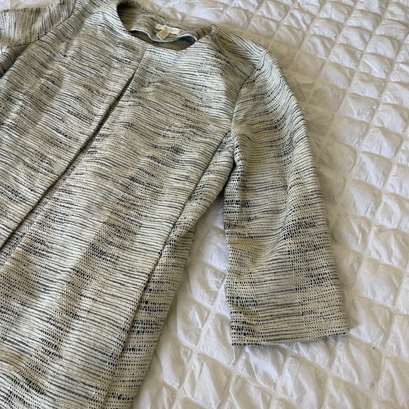 Eileen Fisher Cream and Black Cotton Jacket - Picture 2 of 8